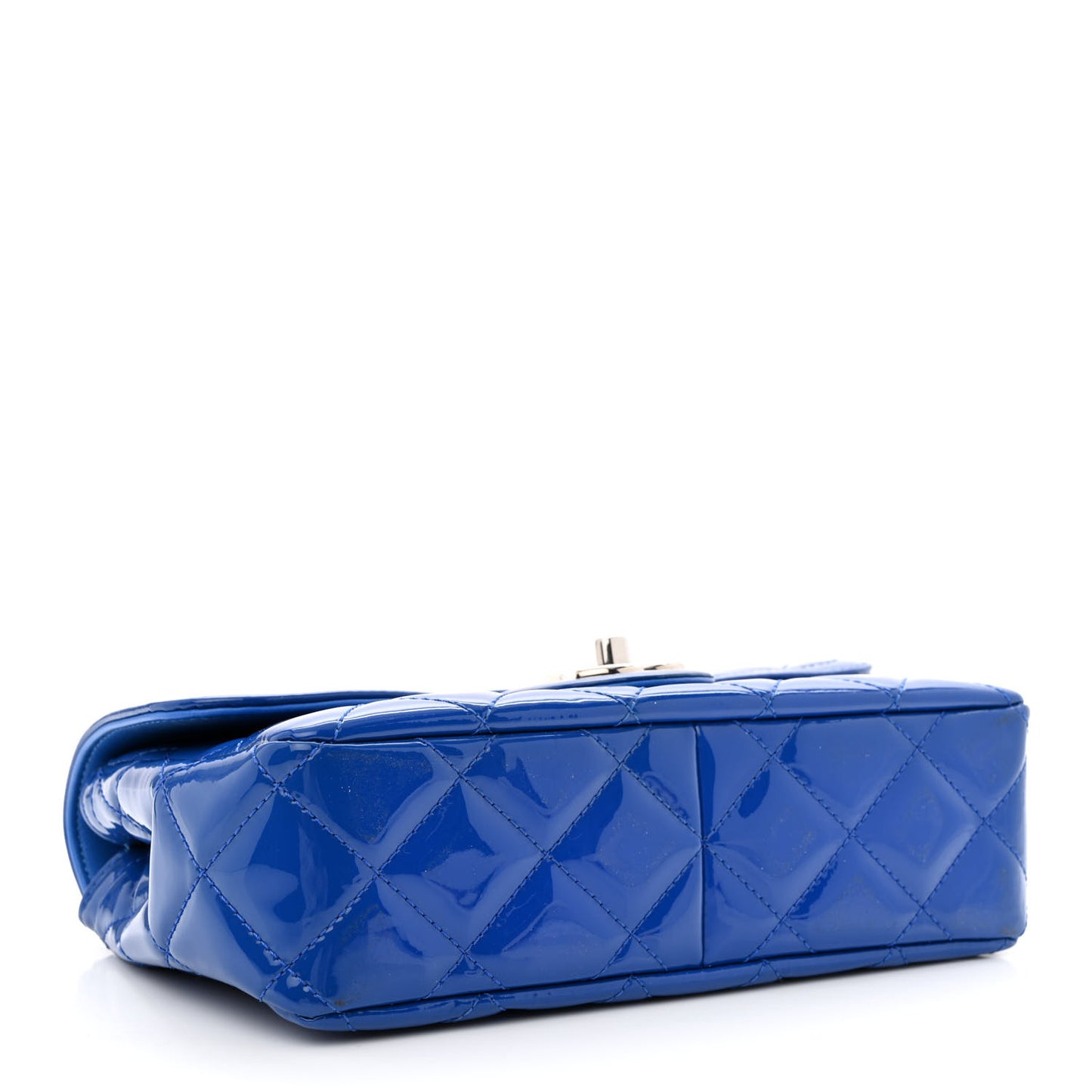Patent Quilted Small Coco Shine Flap Blue