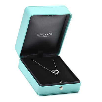 Tiffany Platinum Diamond Small Heart Pendant Necklace 7 of 7