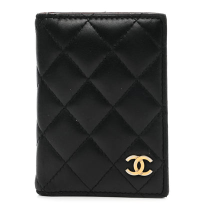 Chanel Lambskin Quilted Card Holder Wallet Black 1 of 8