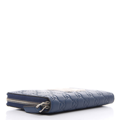 Gucci X MLB Guccissima Signature NY Yankees Embroidered Zip Around Wallet Royale Ivory 4 of 9