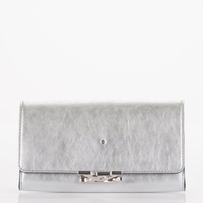 Louis Vuitton Metallic Calfskin Louise EW Lock Clutch Silver 5 of 7