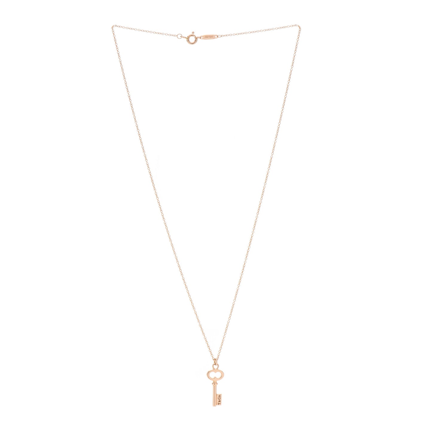 18K Rose Gold Mini Key Pendant Necklace