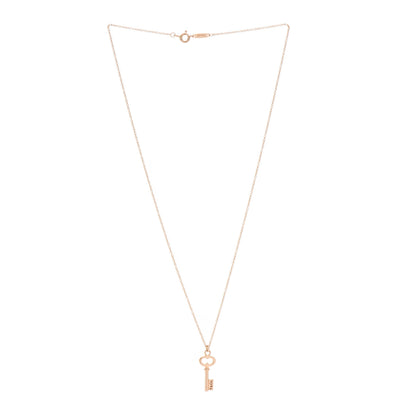 Tiffany 18K Rose Gold Mini Key Pendant Necklace 3 of 6