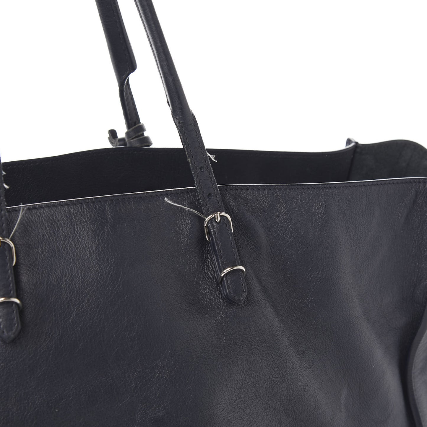Veau Papier A4 Zip Around Tote Bleu Nuit