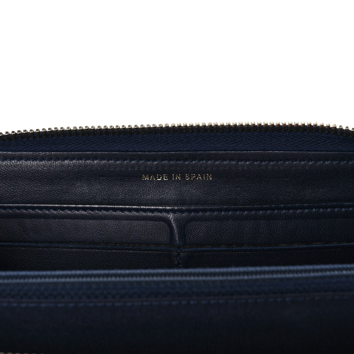 Chanel Lambskin Quilted Large Gusset Zip Around Wallet Blue 12 of 14