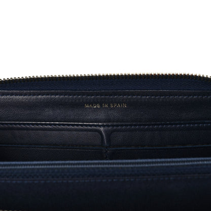 Chanel Lambskin Quilted Large Gusset Zip Around Wallet Blue 12 of 14