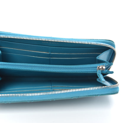 Chanel Patent Quilted Large Gusset Zip Around Wallet Blue 5 of 13