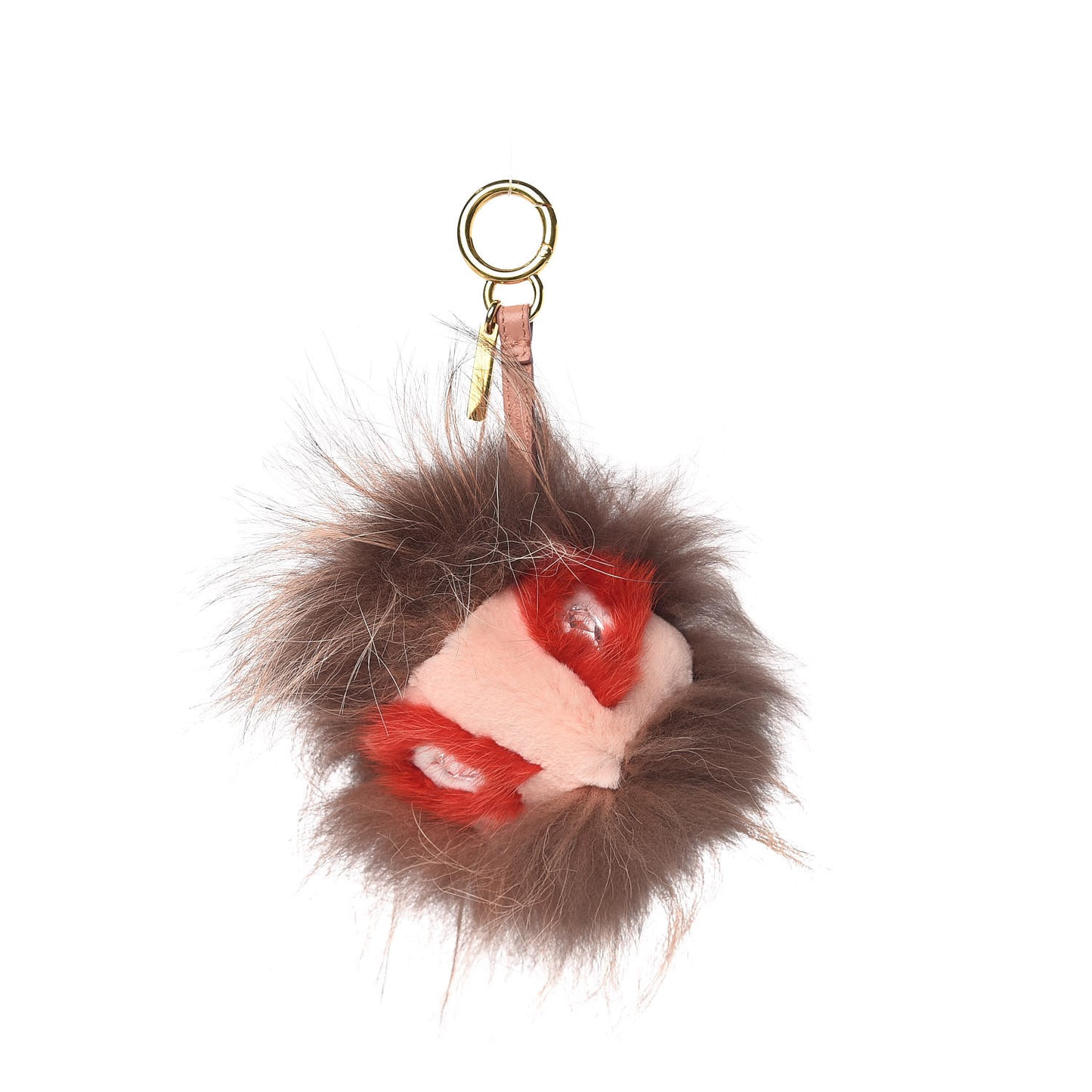 Rabbit Mink Fox Fur Furry Yang Monster Bag Bug Charm Red Pink