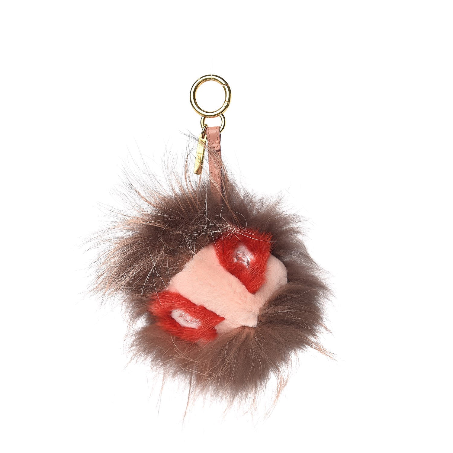 Fendi Rabbit Mink Fox Fur Furry Yang Monster Bag Bug Charm Red Pink 1 of 4