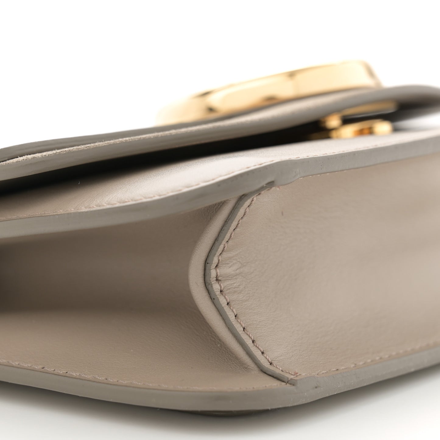 Calfskin Suede C Clutch With Chain Motty Grey