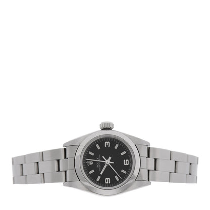 Rolex Stainless Steel 24mm Oyster Perpetual Watch Black 67180 2 of 4