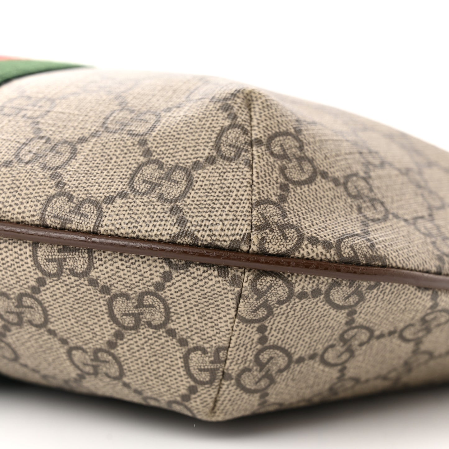 GG Supreme Monogram Web Small Ophidia Half Moon Hobo Brown