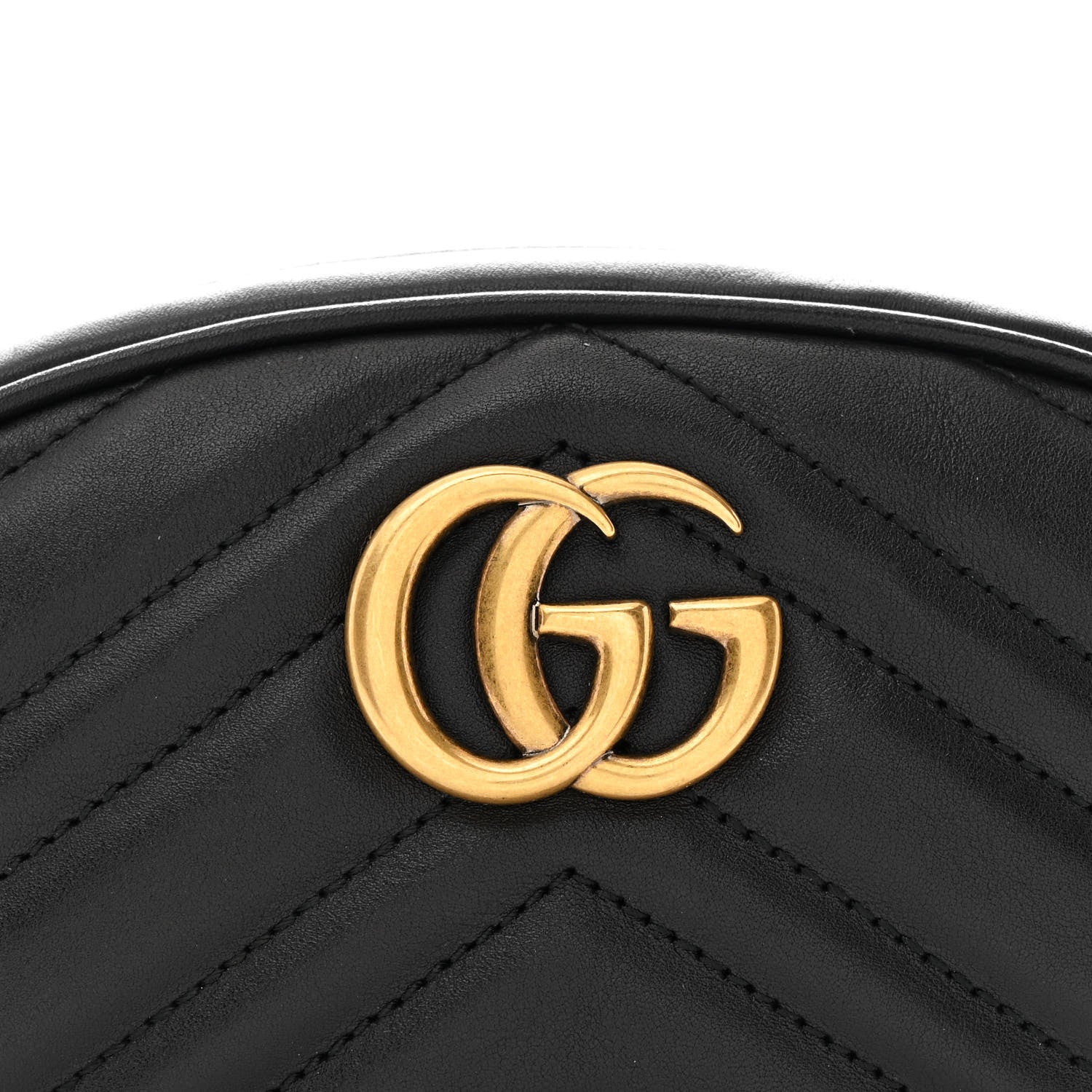 Gucci Calfskin Matelasse GG Marmont Belt Bag 75 30 Black 8 of 11