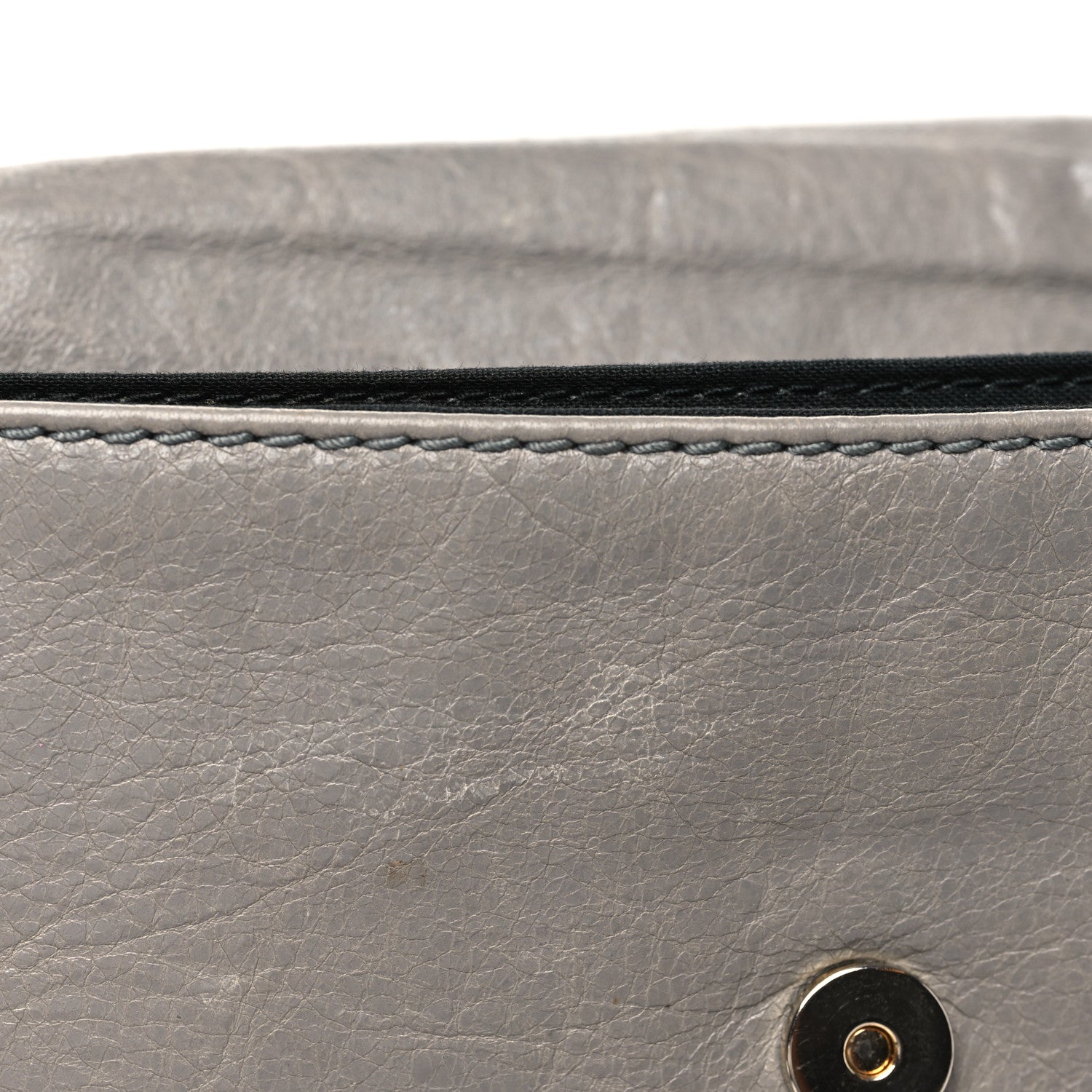 Balenciaga Agneau Giant 12 Gold Hardware Envelope Strap Clutch Gris Pyrite 12 of 13