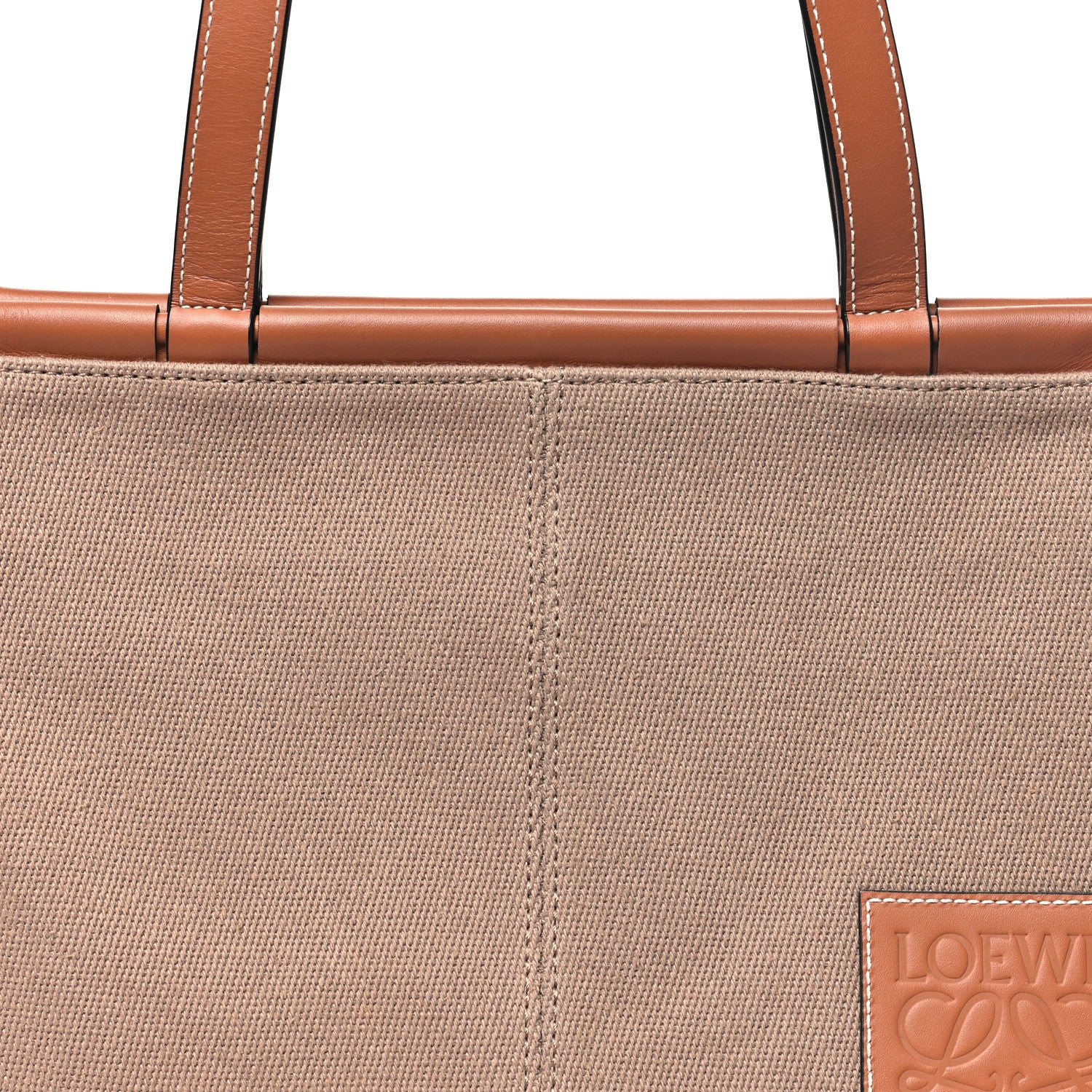 Loewe Canvas Calfskin Cushion Tote Taupe 7 of 10