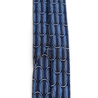 Hermes Silk Printed Mens Tie Marine 5 of 8