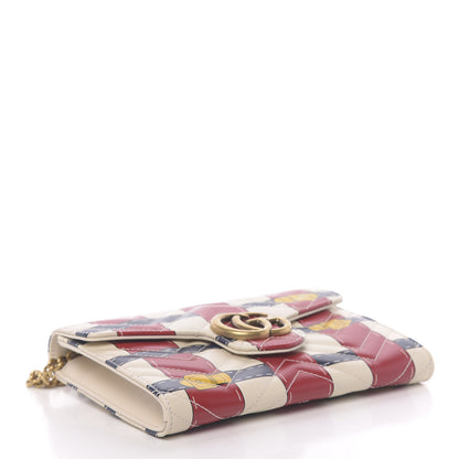 Gucci Calfskin Matelasse Trompe L'Oeil Print Mini GG Marmont Chain Wallet White 4 of 11