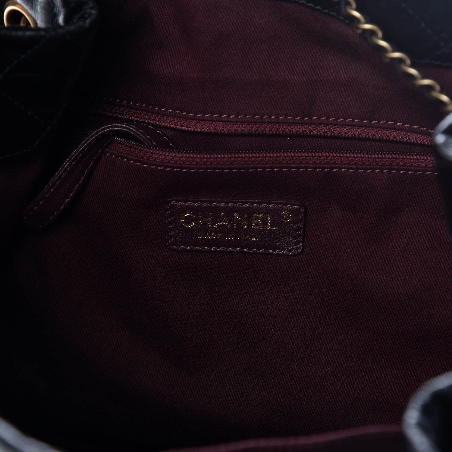 Chanel Glazed Calfskin Stingray Drawstring Bucket Black 8 of 9