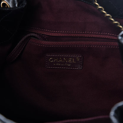 Chanel Glazed Calfskin Stingray Drawstring Bucket Black 8 of 9