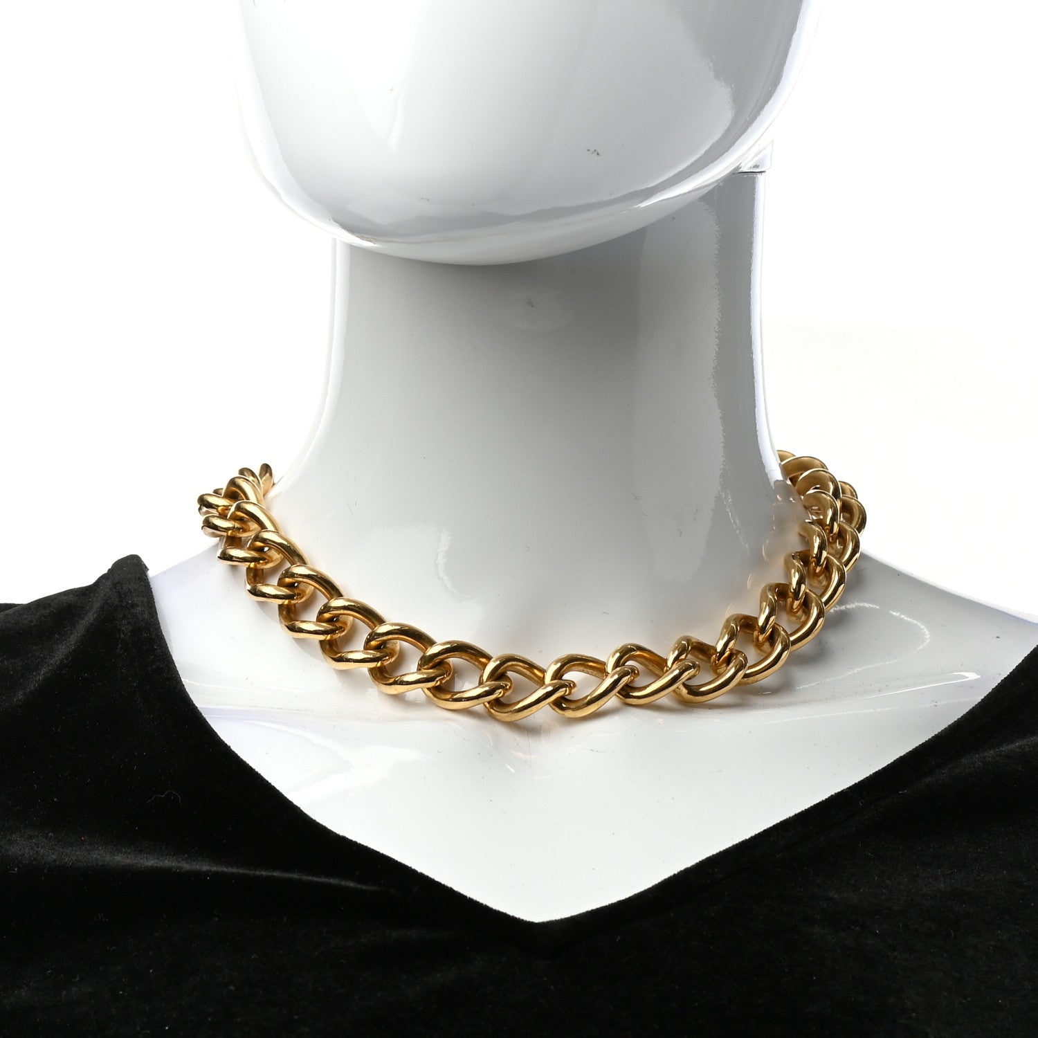 Christian Dior Curb Chain Necklace Gold 2 of 5