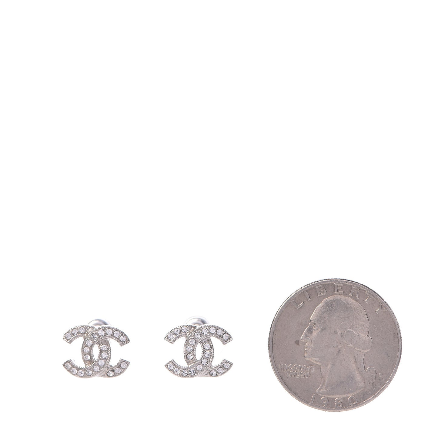 Crystal Mini Timeless CC Earrings Silver