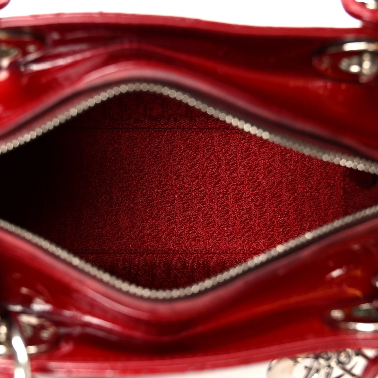 Christian Dior Patent Cannage Medium Lady Dior Red 5 of 10