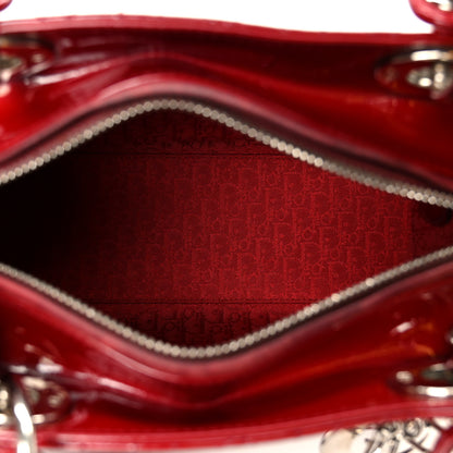 Christian Dior Patent Cannage Medium Lady Dior Red 5 of 10