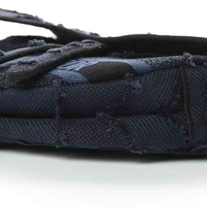 Christian Dior Canvas Embroidered Camouflage Saddle Bag Blue 10 of 11