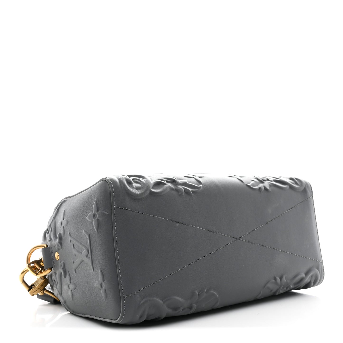 Calfskin Debossed Monogram Versailles City Keepall Dark Shadow Grey