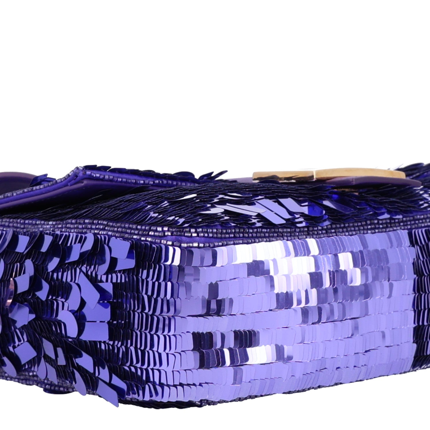 Fendi Sequin Paillettes Shiny Nappa Sex and the City Baguette Viola Purple Rain 9 of 10
