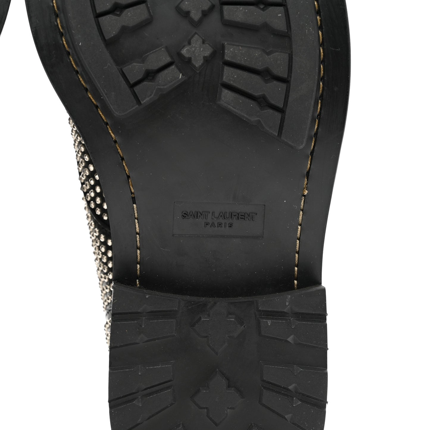 Calfskin Mens Studded Lace Up Boots 41.5 Black