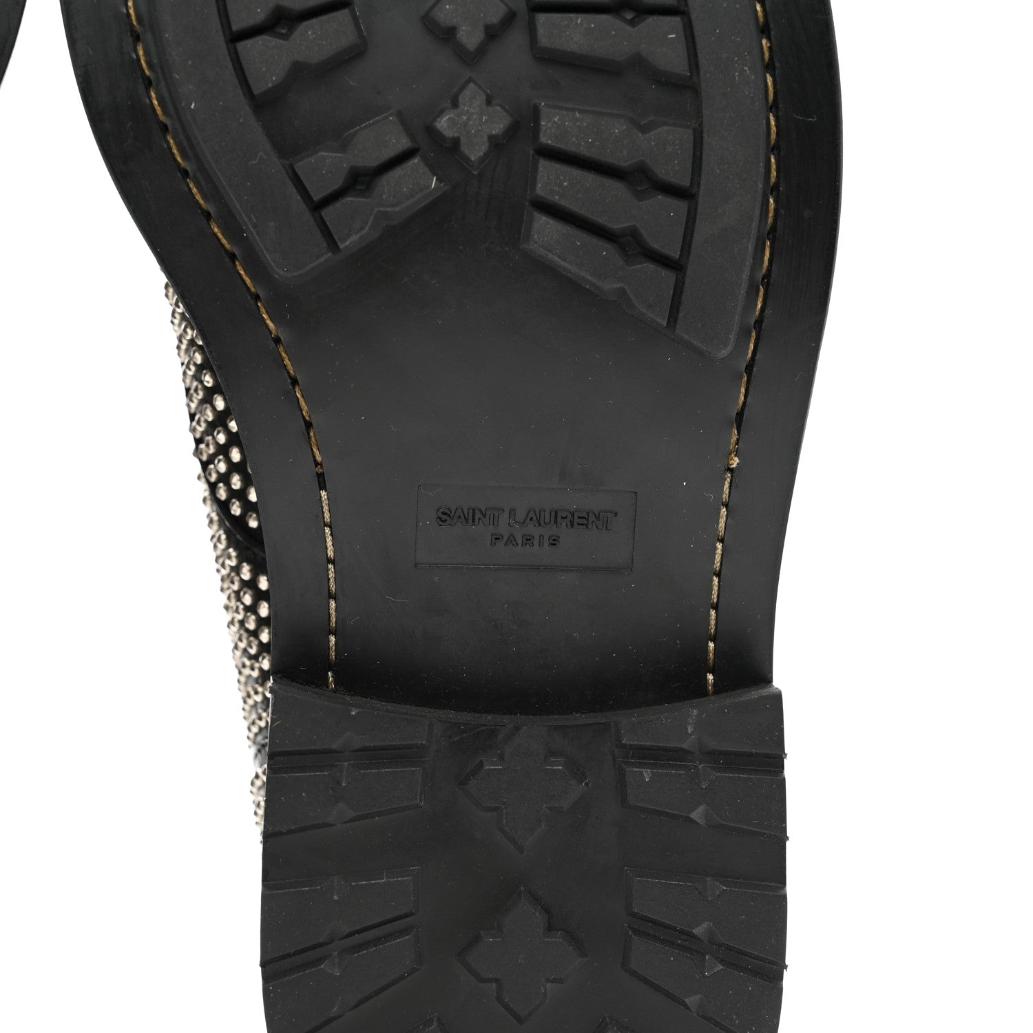 Saint Laurent Calfskin Mens Studded Lace Up Boots 41.5 Black 6 of 9