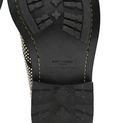 Saint Laurent Calfskin Mens Studded Lace Up Boots 41.5 Black 6 of 9