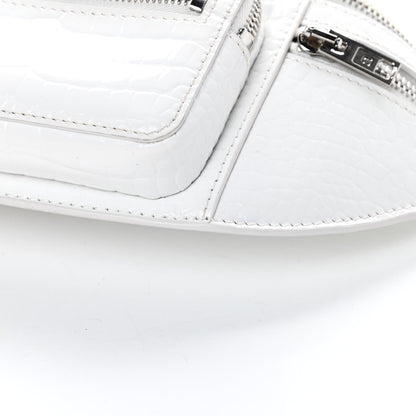 Alexander Wang Crocodile Embossed Patent Mini Top Handle Attica Belt Bag White 11 of 14