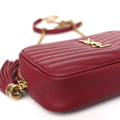 Saint Laurent Grain De Poudre Matelasse Monogram Mini Lou Camera Bag Opyum Red 8 of 9