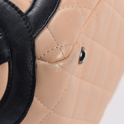Chanel Calfskin Quilted Large Cambon Bowler Beige Black 8 of 15