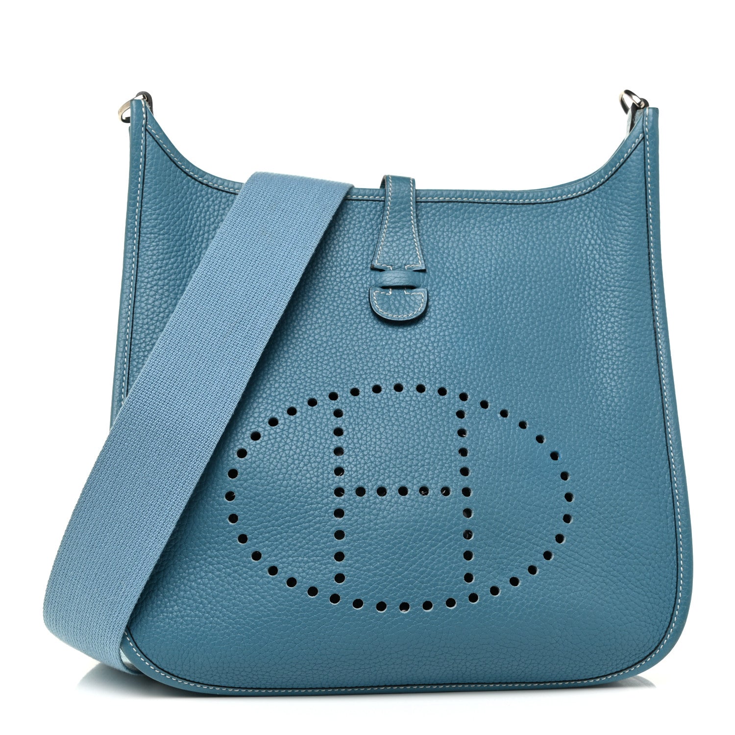 Hermes Taurillon Clemence Evelyne PM Blue Jean 1 of 21