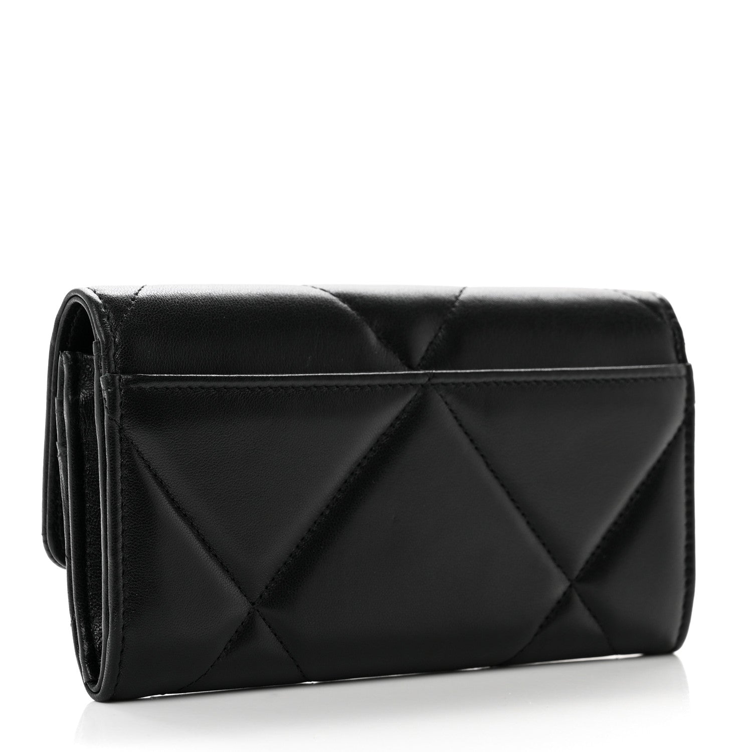 Chanel Lambskin Quilted Chanel 19 Flap Wallet Black 3 of 8