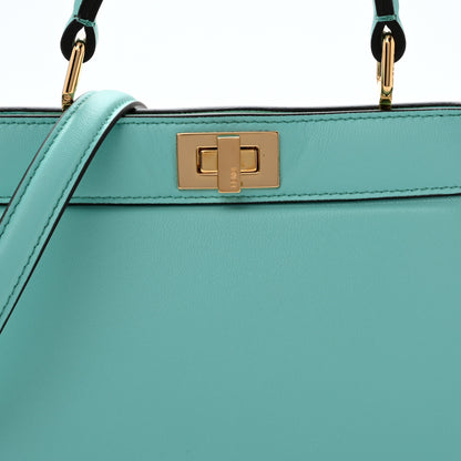 Fendi Shiny Nappa Petite Peekaboo I SEE U Satchel Spring Turquoise 9 of 12