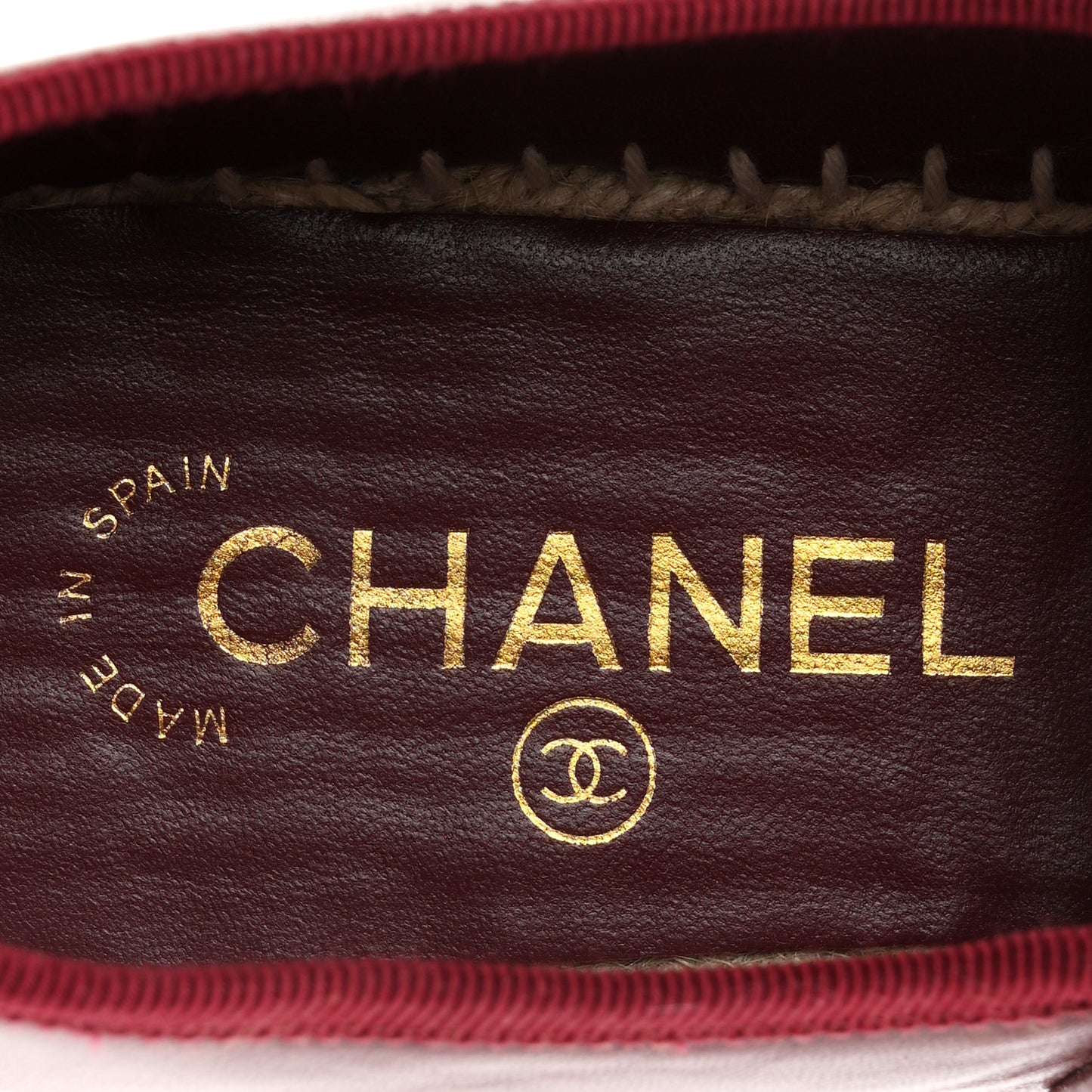 Lambskin Jute Mary Jane Flats 38 Burgundy