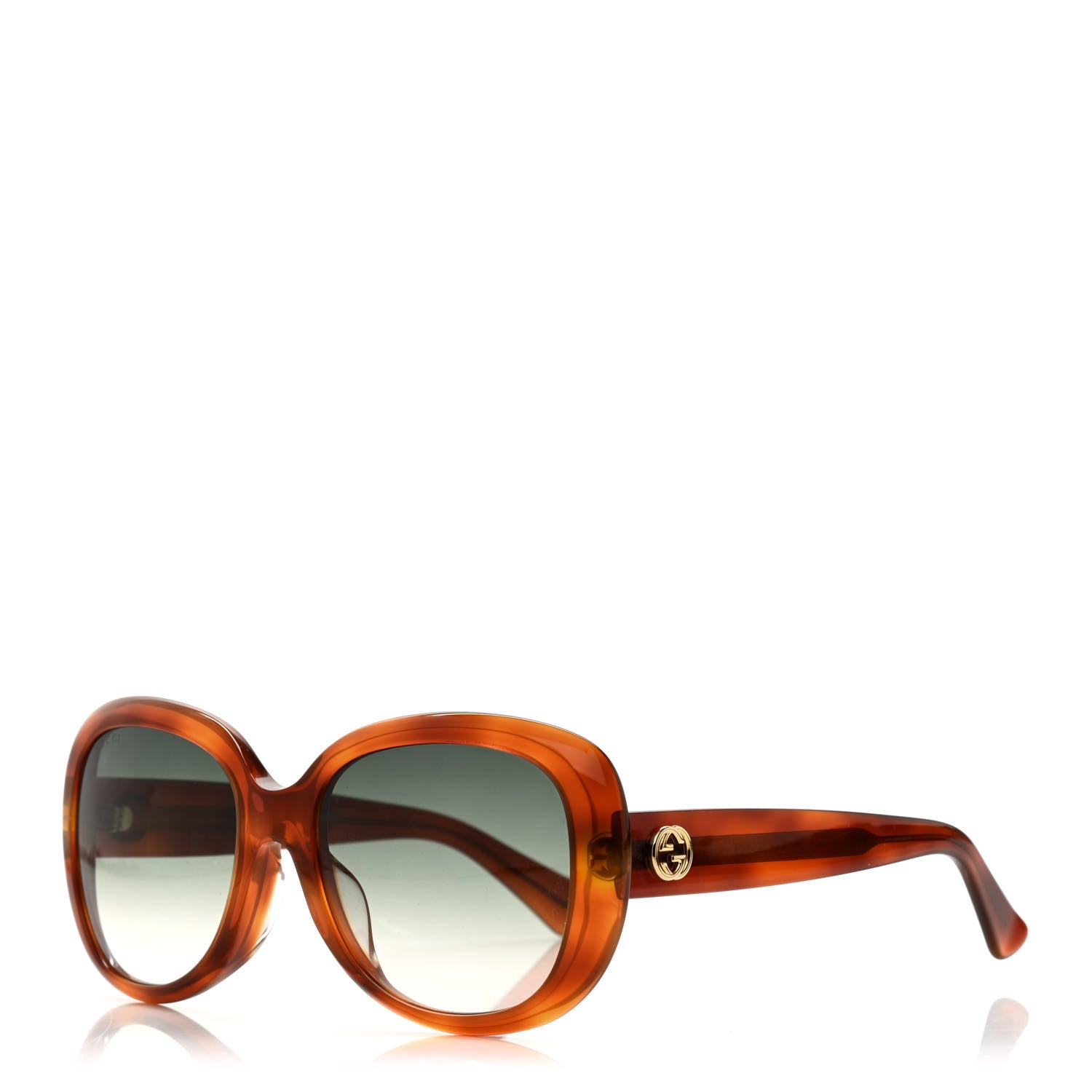 Gucci Round Sunglasses GG0140SA Avana Green 1 of 5