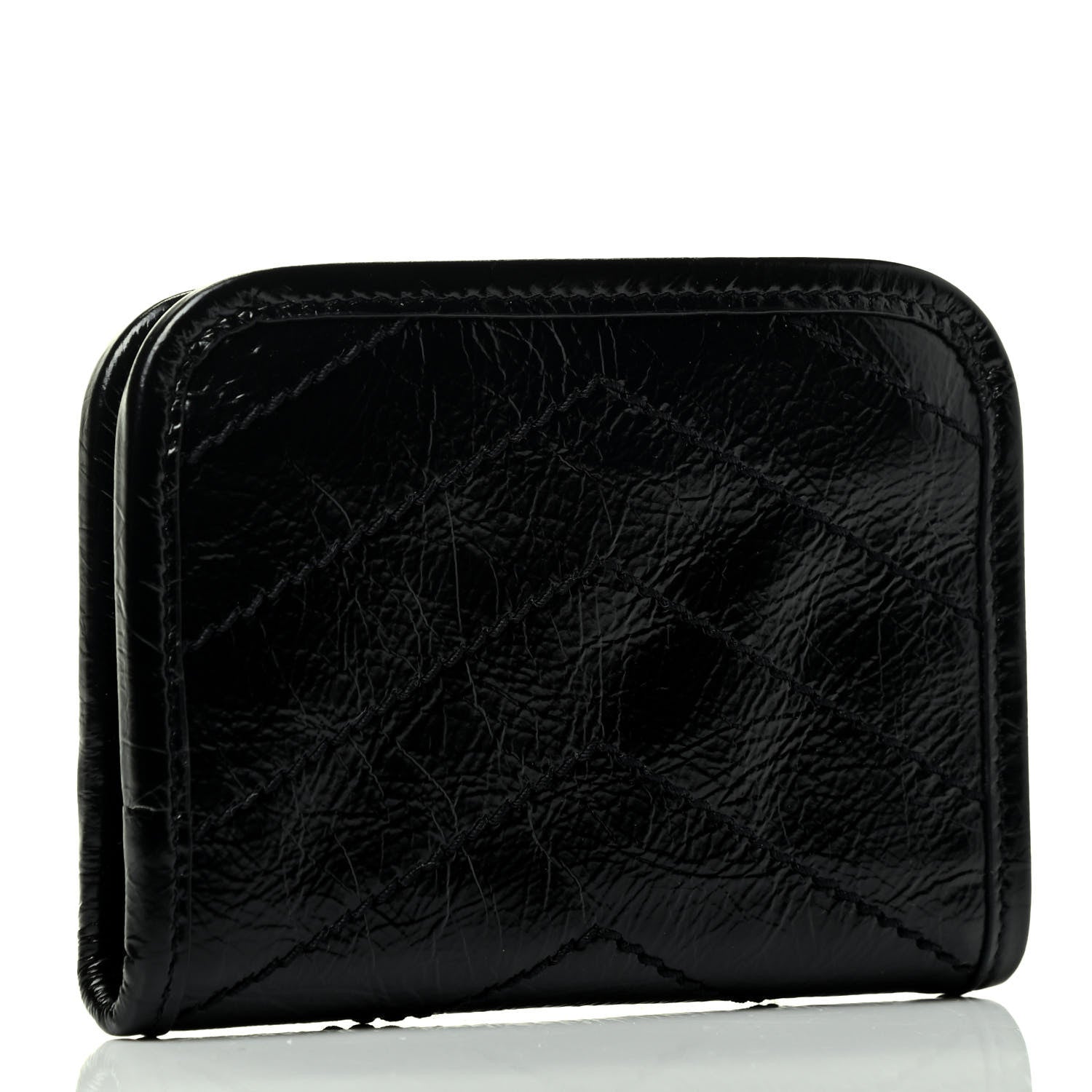 Saint Laurent Crinkled Calfskin Matelasse Monogram Niki Card Holder Black 2 of 4