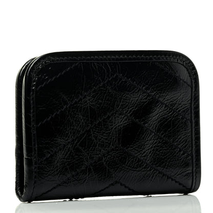Saint Laurent Crinkled Calfskin Matelasse Monogram Niki Card Holder Black 2 of 4