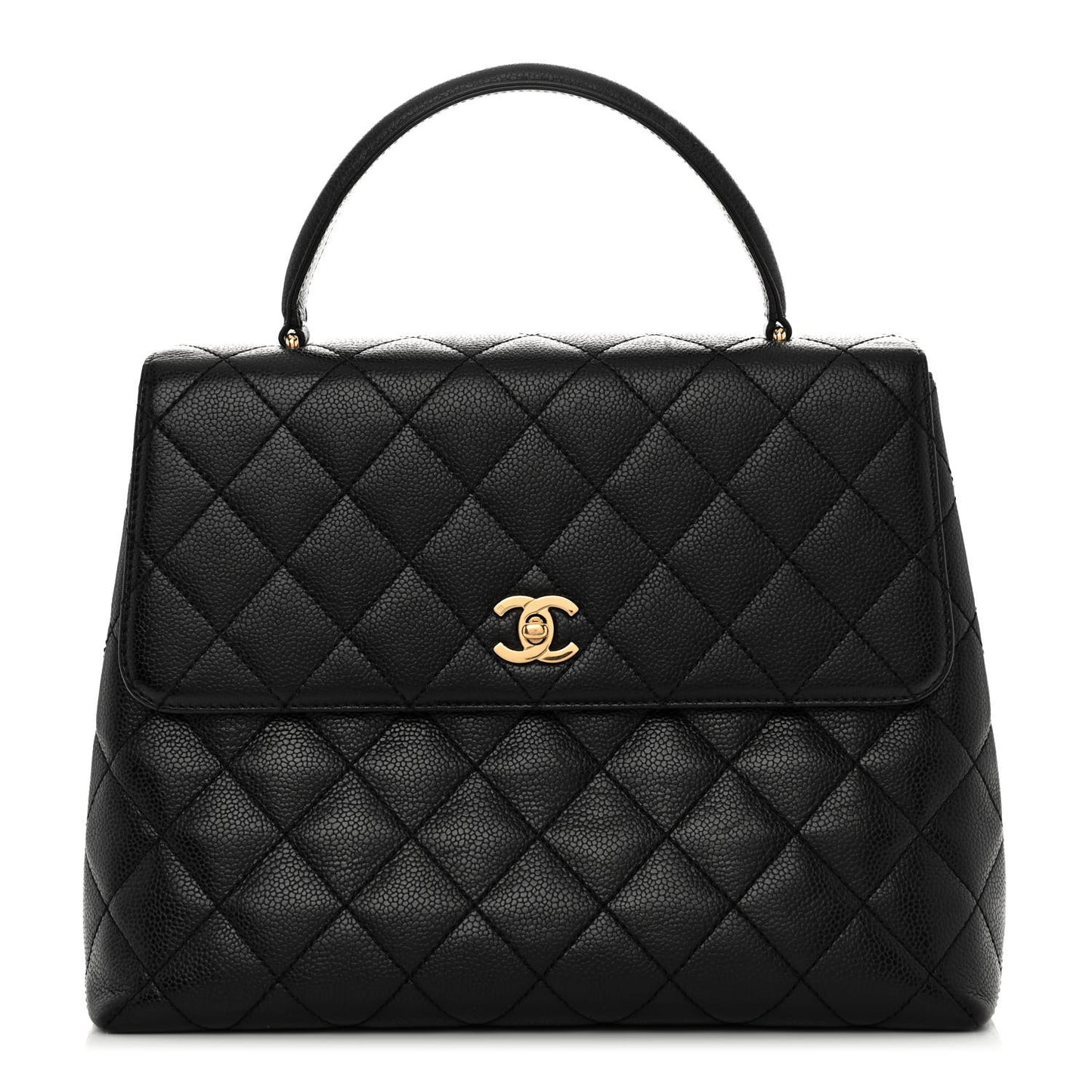 Caviar Quilted Jumbo Kelly Flap Black