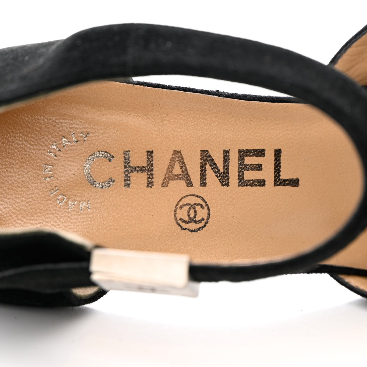 Suede CC Ankle Strap Pumps 37 Black