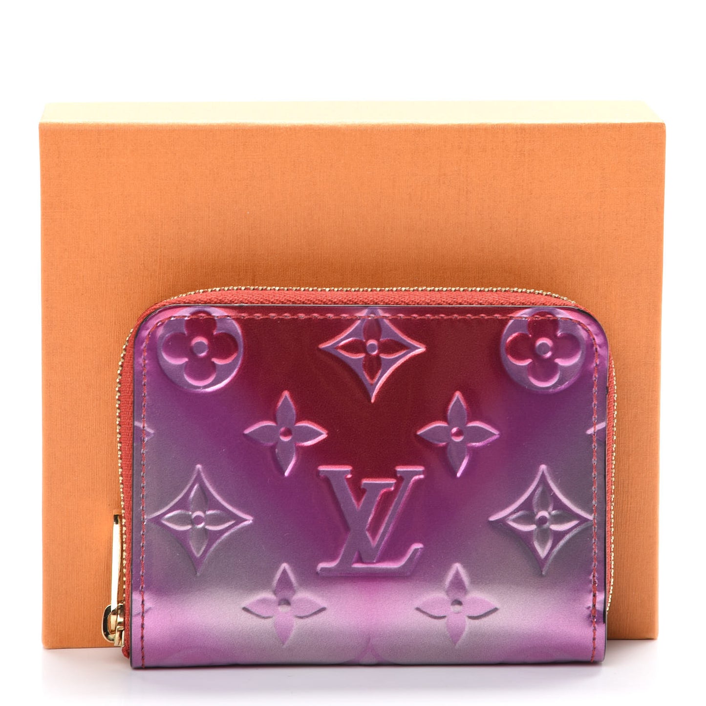 Metallic Vernis Degrade Zippy Coin Purse Pink Red