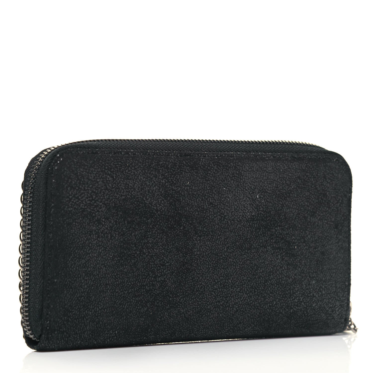 Stella McCartney Shaggy Deer Falabella Zip Around Wallet Black 3 of 7