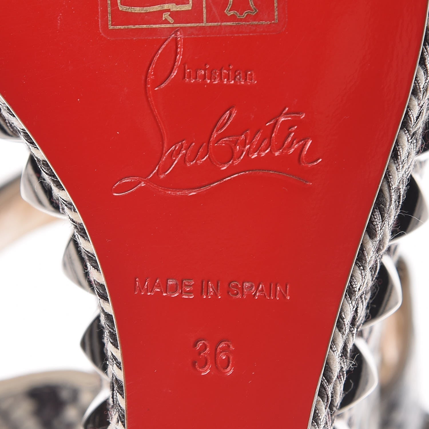 Christian Louboutin Watersnake Print Cataclou 120 Wedge Sandals 36 Roccia Gun Metal 7 of 10