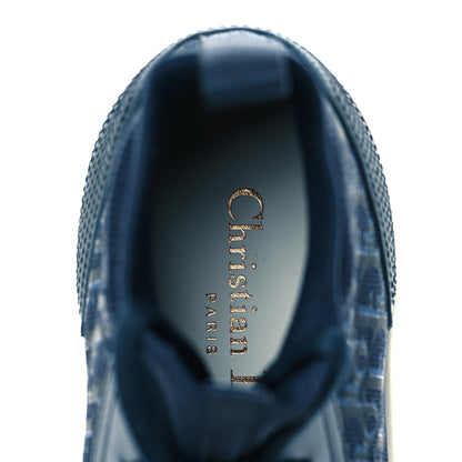 Christian Dior Technical Canvas Mesh Calfskin Womens Oblique Walk'n Dior High Top Sneakers 36.5 Deep Blue 7 of 9