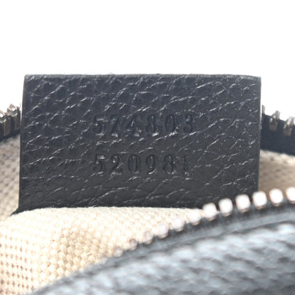 Gucci Grained Calfskin Mini Logo Messenger Bag Black 7 of 9